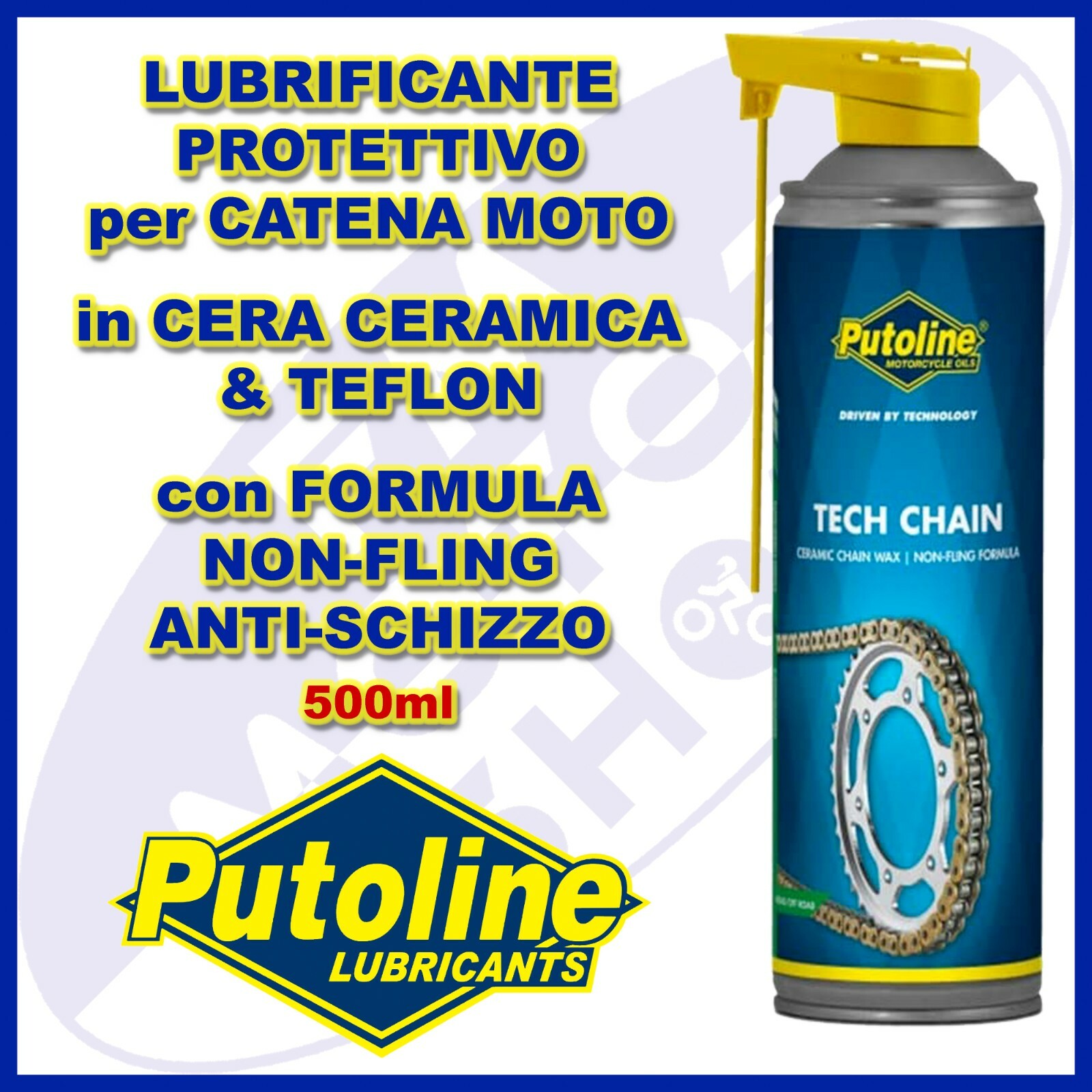 Lubrificante Catena PUTOLINE TECH CHAIN SPRAY Cera Ceramic Wax Grasso Olio Moto
