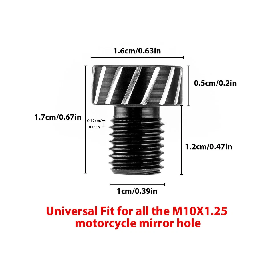 Cubiertas de enchufe de orificio de espejo de corte CNC para motocicleta aptas para Honda Grom MSX125 2013-2024 Foto 2 de 4