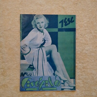 GINGER ROGERS Cover 1937 Hans ALBERS Eddie CANTOR GABLE LOMBARD EBSEN L. VELEZ