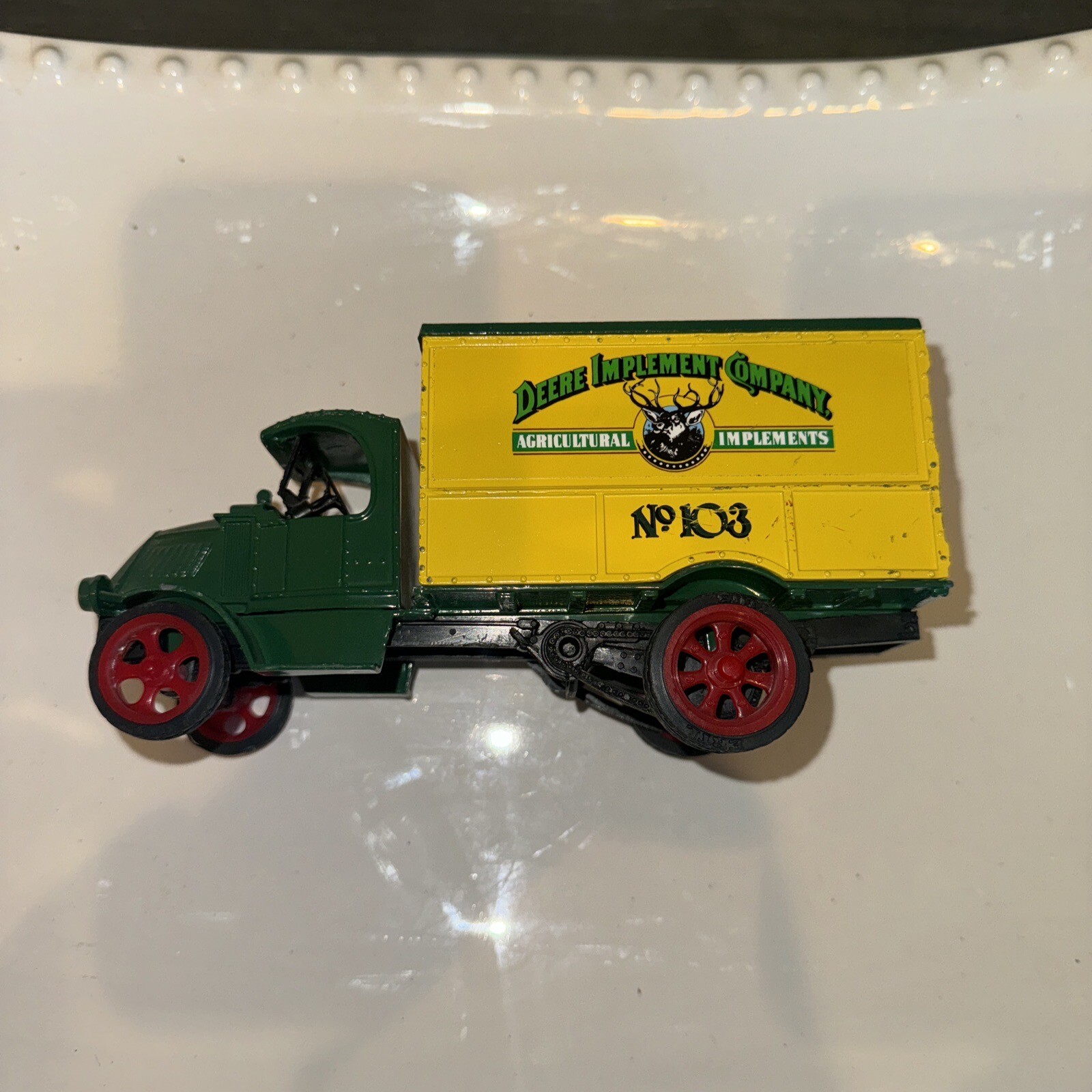 John Deere ERTL Mack Bulldog Replica Bank with Key 103 Implements
