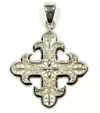 Sterling Silver Decorative Filigree Cross Pendant