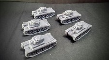 HO Scale German Panzer 38t Tank Platoon X5 Lot Resin 1/87th Scale 15mm