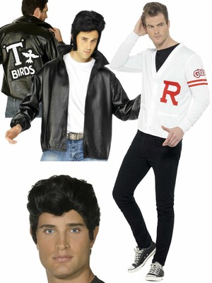 Mens Official Grease Jacket Wig T Birds Adults 50 S Danny Fancy Dress Costume Ebay