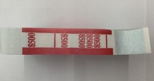 Currency Straps - Self Sealing Money Bands, 500 Red, 500 pack, by NF String