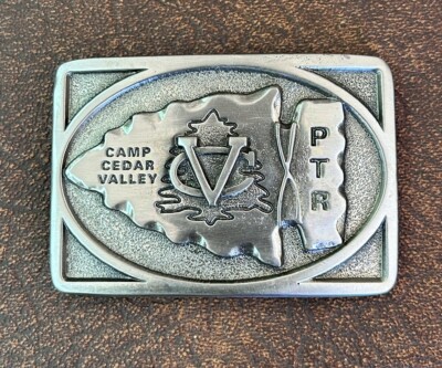 Vintage CAMP CEDAR VALLEY Viola, Arkansas Boy Scouts belt buckle