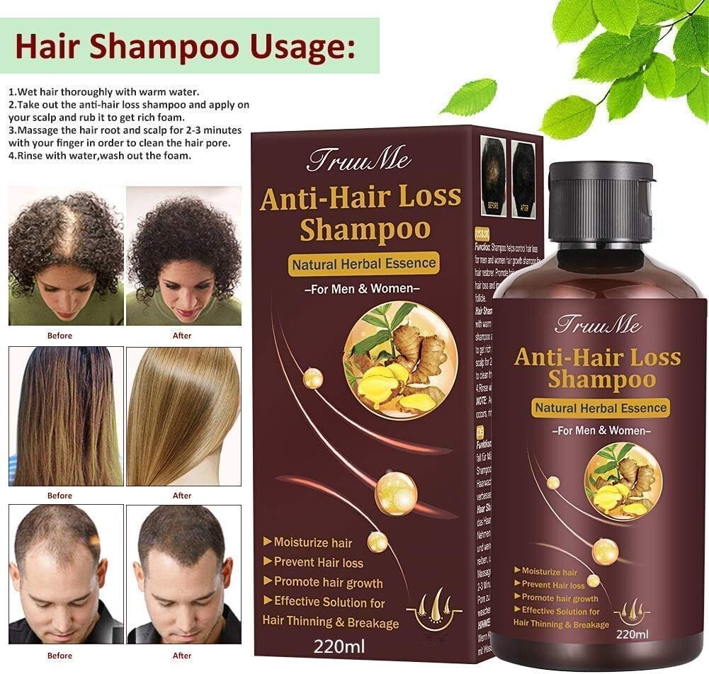 Shampoing anti-chute cheveux plus épais et traitement croissance lotion lavante 300ml
