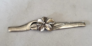 Hawaii Sterling Silver Plumeria Flower Finding on 925 Silver Bar Brooch