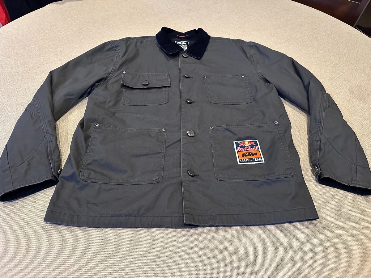 Red Bull KTM Racing Team Canvas Coat Jacket Men's SMALL- Gray