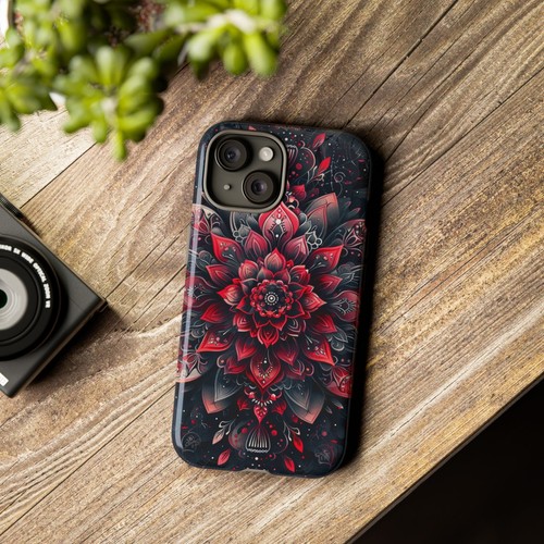 Red Mandala Lotus Phone Case for iPhone, Samsung Galaxy, Pixel - 第 57/240 張圖片