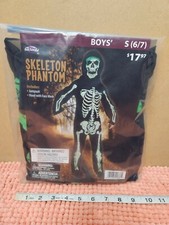 Fun World "Skeleton Phantom" Halloween Costume 2 Pc Boys Sz Sm 6/7 NEW