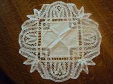 Vintage Large Cutwork Centerpiece Doily -17” diameter