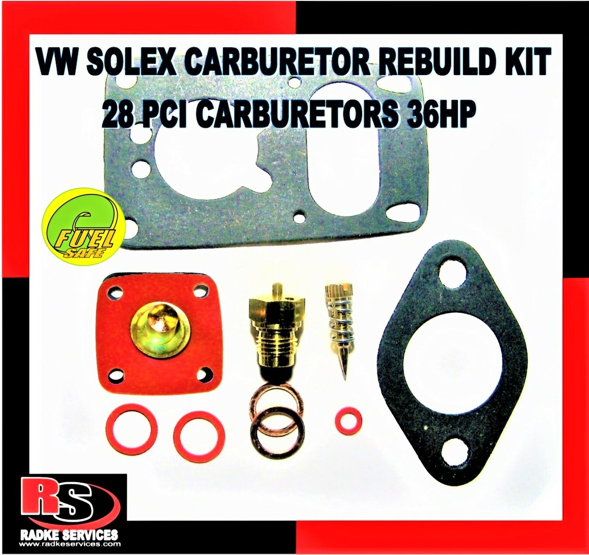 VW Bug SOLEX 28-30 PCI 1954-60 Carb Basic rebuild Kit Efuel RADKE