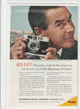 Original 1960 Kodak Motormatic 35 Camera Magazine Ad "Bzz-z-z-t "