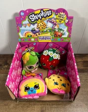 Shopkins 4" Keychain Plush Toys Kooky Cookie, Rainbow Bite, Pear, Strawberry