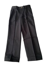 New Chaps Boys 8 Reg Pleated School Black Pants Adj Waist Wrinkle Free Uniform