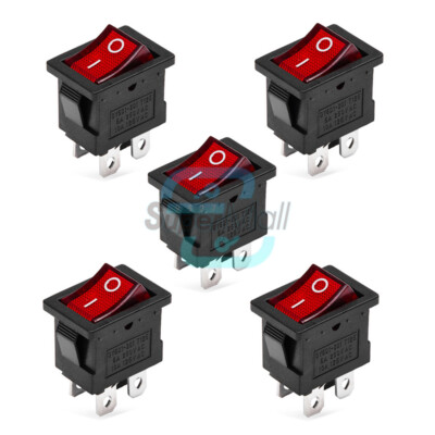 5X KCD1-201N 4 Pin ON/OFF Boat Switch Power Rocker Gear KCD12 W/Light 2 Position