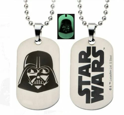 STAR WARS DARTH VADER DOUBLE SIDED GLOW DOG TAG NECKLACE - Image 4 of 4