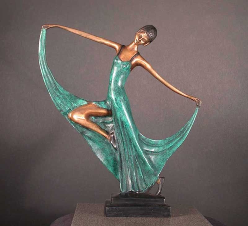 Bailarín de Tango Art Deco BRONCE Salón Fayral / Base de Mármol