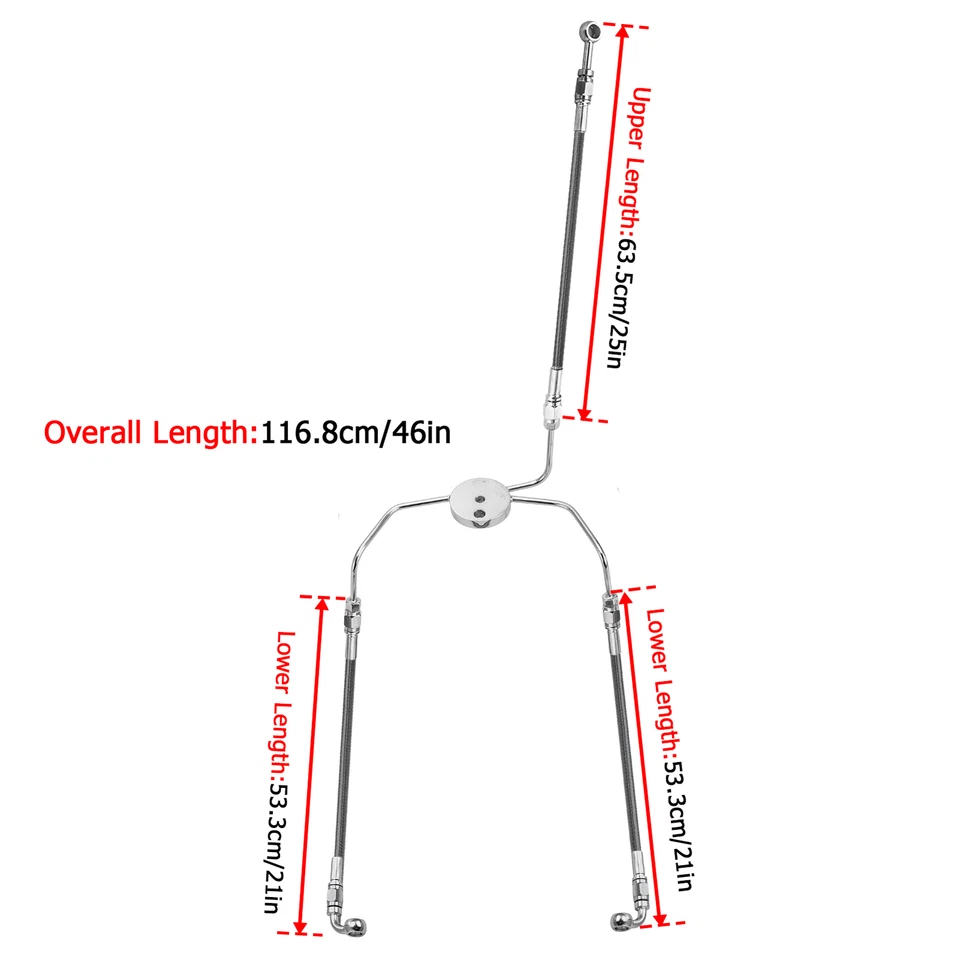 Electra Street Glide 46" Extended Length Hydraulic Brake Line For Harley Non-ABS - Image 2 of 4