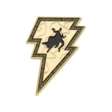 The Official DC Comics BLACK ADAM LIGHTNING BOLT Brooch Enamel Lapel Pin - 3.7cm