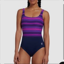 TYR Women's Durafast Elite Purple/Navy Tramonto Controlfit Swim SZ 6 NEW