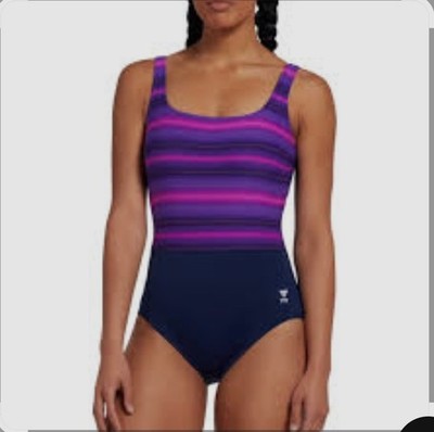 TYR Women's Durafast Elite Purple/Navy Tramonto Controlfit Swim SZ 6 NEW 