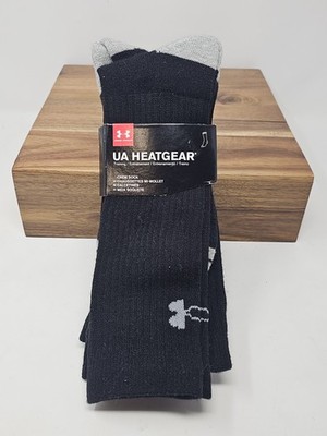 UNDER ARMOUR Men's Socks UA HEATGEAR  BOOT SOCK ADULT  LG  1 PAIR  Black NWT