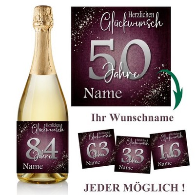 Aufkleber Flaschenetikett Geburtstag Geschenk mit Wunschname zum Geburtstag D106