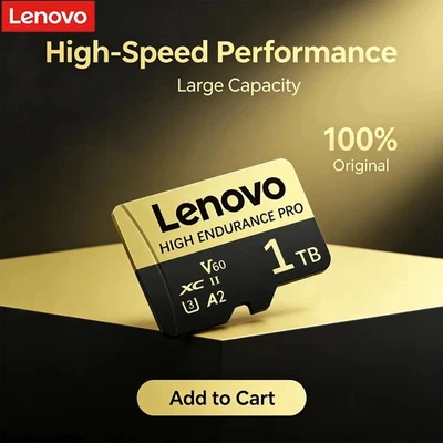 LENOVO 1TB 512GB 256GB 128GB Micro TF SD Card High Speed Class Flash Memory* - Imagen 1 de 4