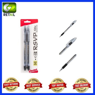 R.S.V.P. COLORS Medium Line Ballpoint Pen Set - Black Ink, Comfort Zone Grip