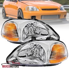 Fits 1996-1998 Honda Civic 24dr Headlights Headlamps Leftright Pair 96-98