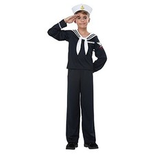 Navy Sailor Boy Popeye Man Cute Kids Fancy Dress Up Halloween Child Costume