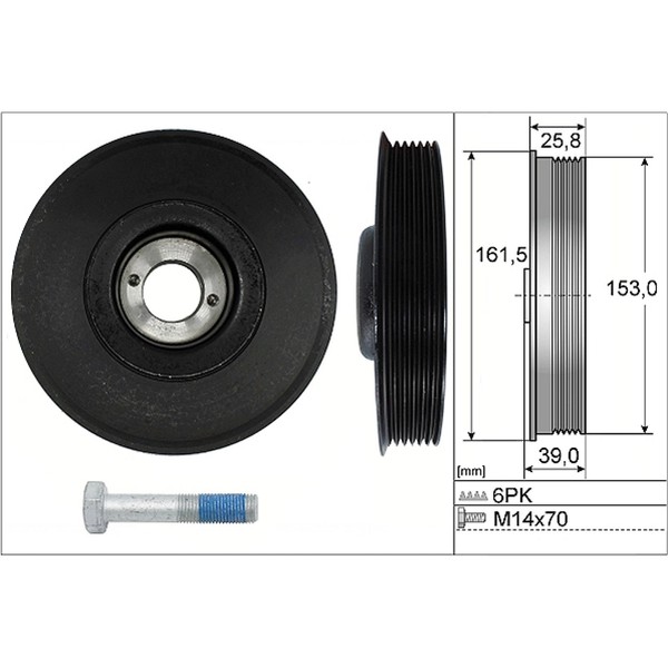 Ina 544 0039 20 Riemenscheibensatz Kurbelwelle FüR Peugeot Citroen Fiat Lancia-image