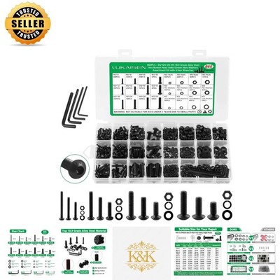 860PCS Metric Screw Assortment   10.9 Steel, Perfect for DIY Projects