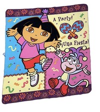 Vintage Nick Jr Dora The Explorer A Party Fleece Throw Blanket Boots 52  x49  
