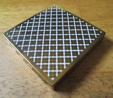 Antique 1940s Harriet Hubbard Ayer Gold Metal & Lucite Ladies Mirror Compact