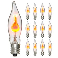 Halloween Flicker Flame Light Bulbs, Clear 12 Count Pack of 1 ,