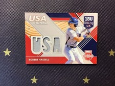 Robert Hassell 2020 Elite Extra Edition USA Baseball Material #’d/49 Nationals