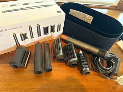 Dyson Airwrap Multi-Styler Complete Long Nickel/Copper w/ Case & Attachments
