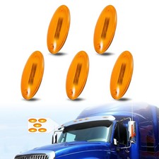 5pcs Cab Marker Lights Led Roof Lamps Amber Lens Assembly Fit For International 5pcs Cab Marker Lights Led Roof Lamps Amber Lens Assembly Fit For International