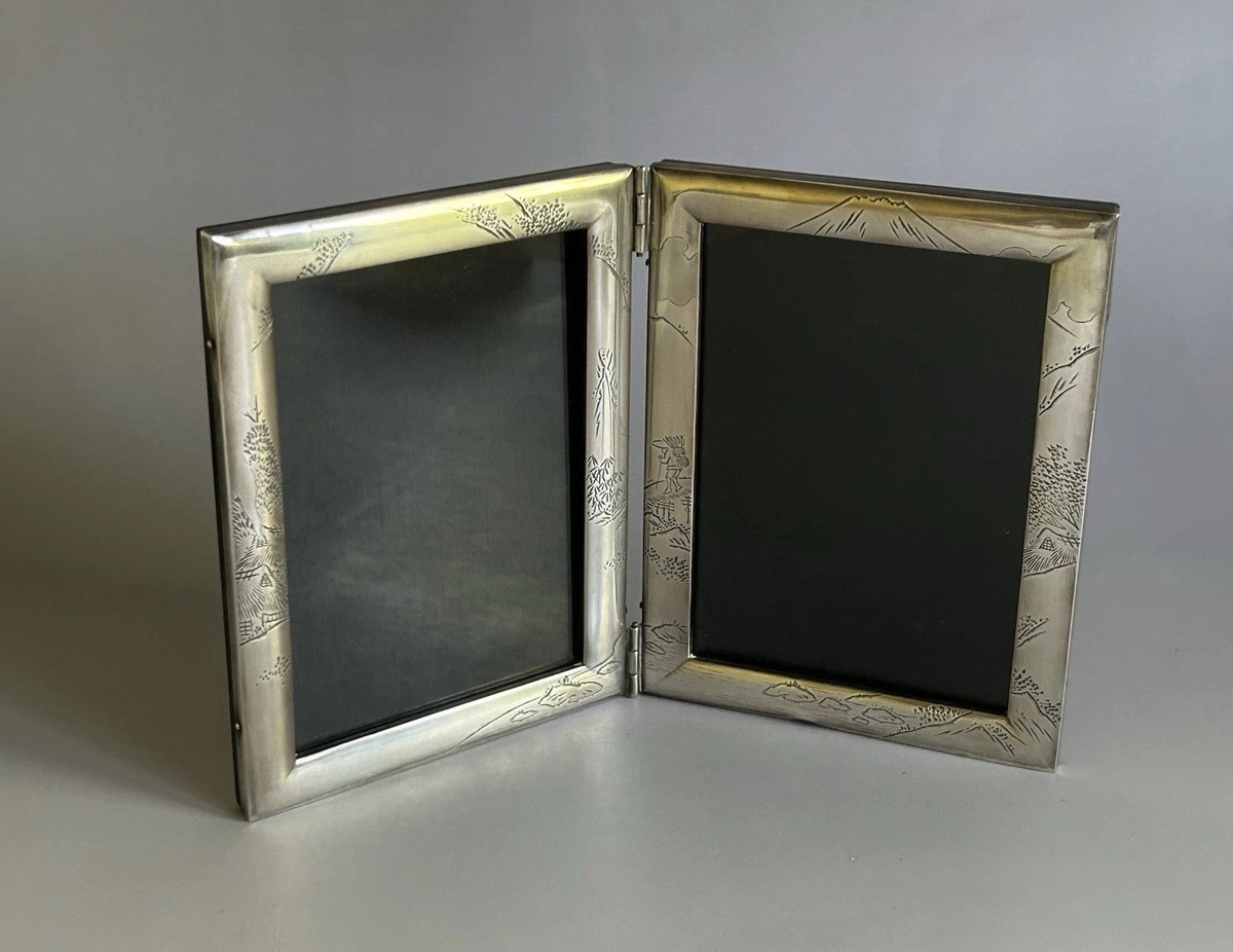 シルバーフォトフレーム 銀製　silver970 シルバー970 Antique Japanese Silver 970 Double Picture Frame | eBay