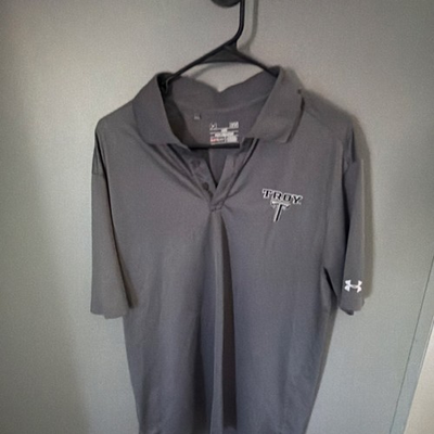 #ad Under Armour Troy HeatGear Loose Fit Gray Polo Shirt Men#x27;s Size L $12.75