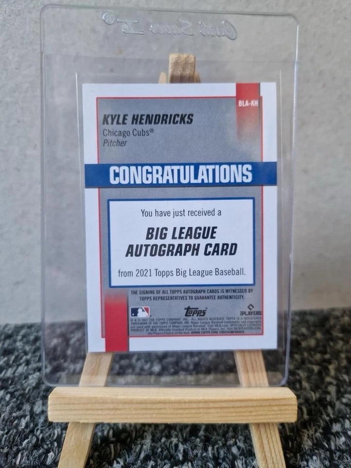 Topps Big League Baseball 2021 Kyle Hendricks /99 Electric Orange Auto - Image 2 of 2