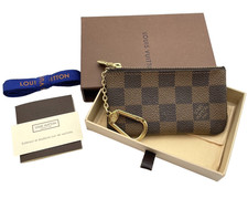 Auth LouisVuitton Damier Ebene Pochette Clé Coin Case N62658 W/Box/D.Bag i040150