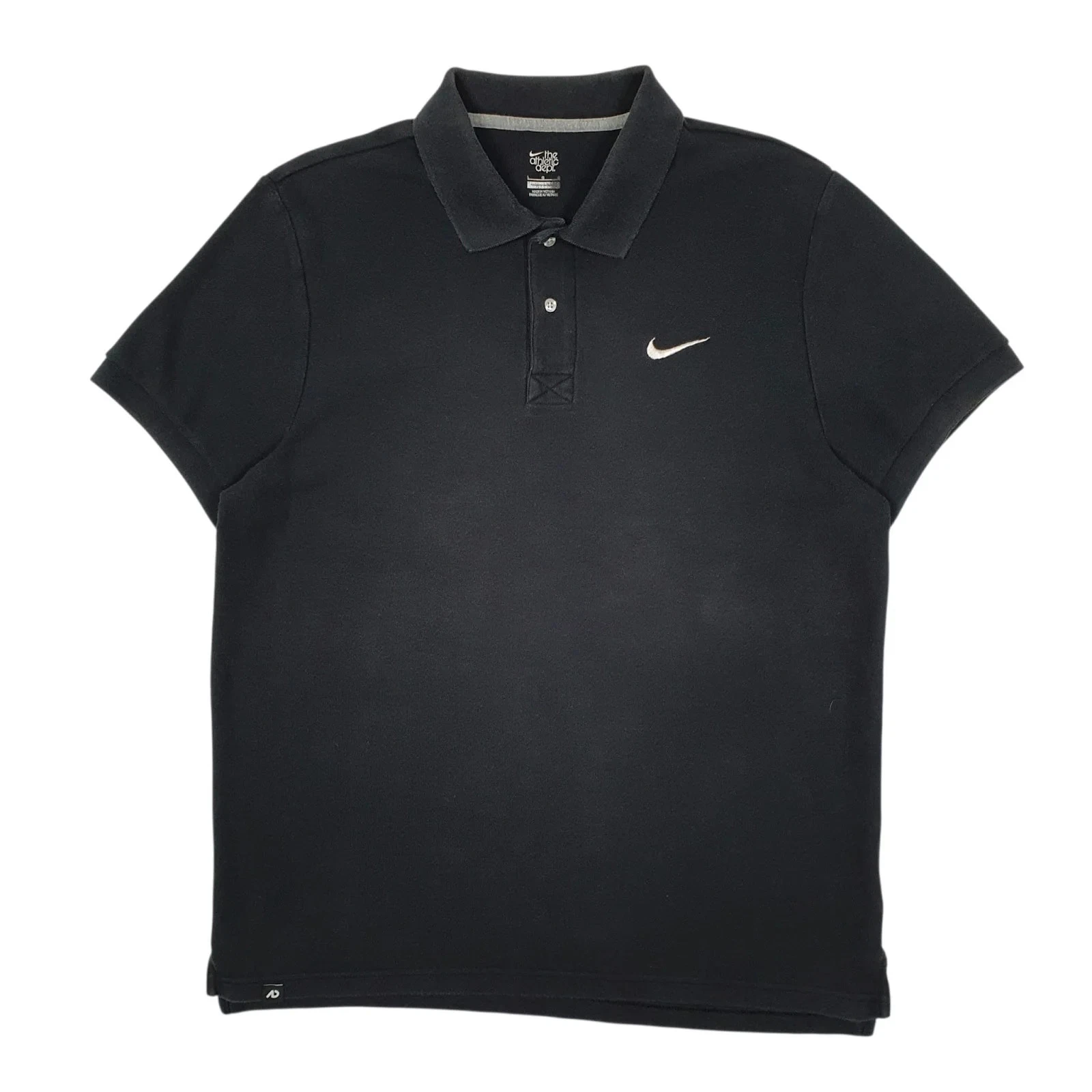 NIKE Black Polo Shirt Short Sleeve Cotton Mens L