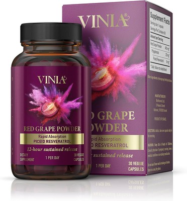 Resveratrol 12-Hour Sustained Piceid VINIA and Nitric Oxide Supplement 60 Caps