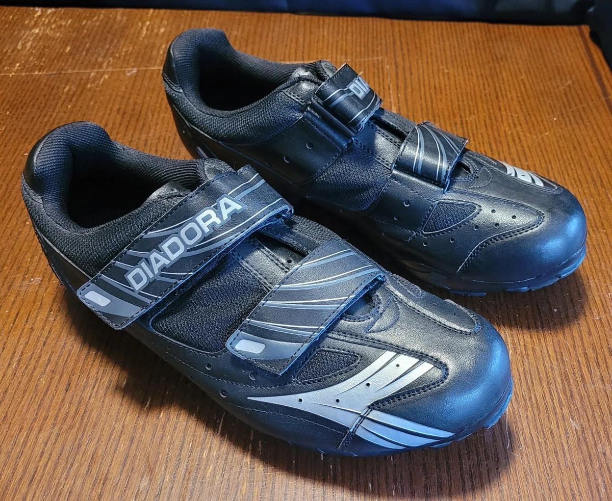 Diadora ICS Cycling Shoes EU 41 Shimano SPD-SL Cleats Silver Black Road Bike Diadora Black Cycling Shoes for Men for sale | eBay main image 4