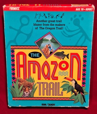 Vintage 1993 Amazon Trail 3.5'' Disk Big Box IBM / TANDY PC CIB MECC