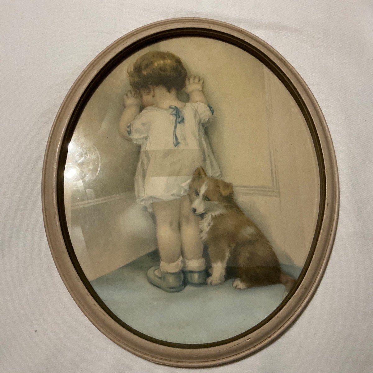 In Disgrace Framed Print By Bessie Pease Gutmann Vintage Oval