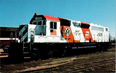 #ad Burlington Northern Spirit of 76 Bicentennial 1976 Locomotive Train Postcard $4.99